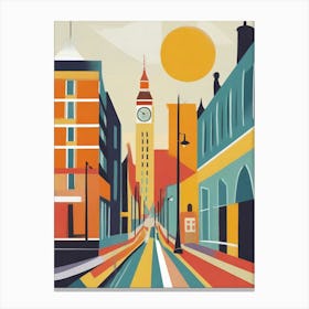 London City Street, Geometric Abstract Art 1 Canvas Print
