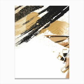 Gold And Black Painting 10 Canvas Print