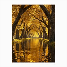 Autumn Trees In The River 2 Canvas Print