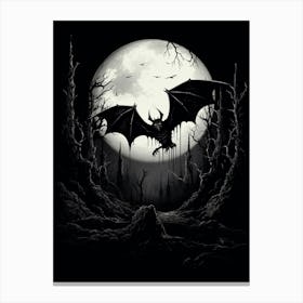 Bat Flying Illustration 3 Canvas Print