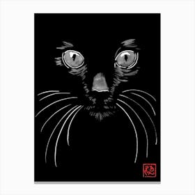 Balck Cat In Black Canvas Print