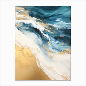 Gold And Blue Ocean Canvas Print