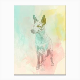 Australian Cattle Dog Pastel Line Watercolour Illustration  3 Canvas Print