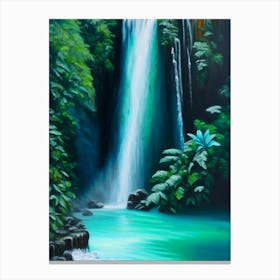 Rio Celeste Waterfall, Costa Rica Peaceful Oil Art  Canvas Print