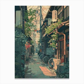 Tokyo Japan 6 Retro Illustration Canvas Print