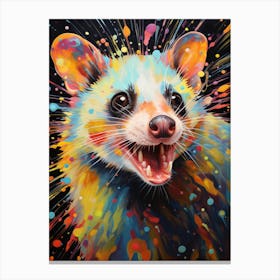  A Curious Possum Vibrant Paint Splash 3 Canvas Print