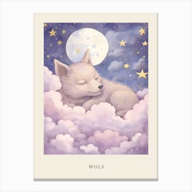Sleeping Baby Wolf 2 Nursery Poster Canvas Print