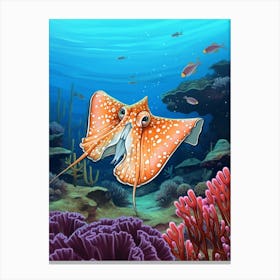 Blanket Octopus Detailed Illustration 4 Canvas Print
