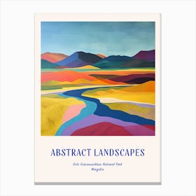Colourful Abstract Gobi Gurvansaikhan National Park Mongolia 4 Poster Blue Canvas Print