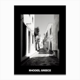 Poster Of Rhodes, Greece, Mediterranean Black And White Photography Analogue 1 Canvas Print