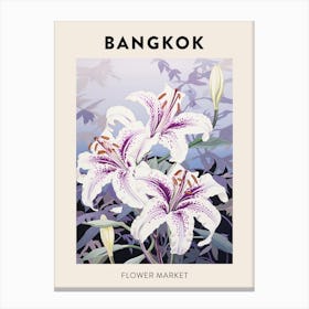 Bangkok Thailand Botanical Flower Market Poster Canvas Print