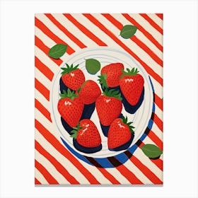 Strawberries Fruit Summer Illustration 5 Canvas Print