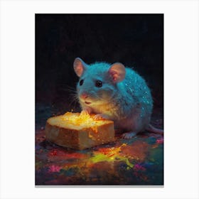 Mouse On A Slice Of Bread Canvas Print