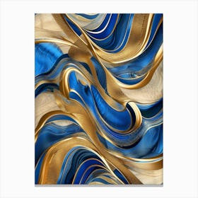 Abstract Blue And Gold 11 Canvas Print