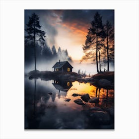 House On The Lake 3 Canvas Print