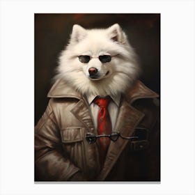 Gangster Dog American Eskimo 2 Canvas Print