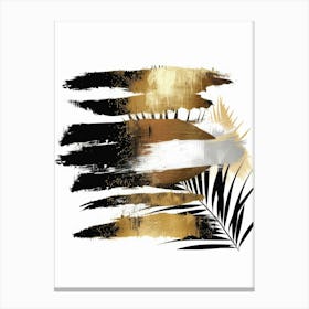 Gold And Black Abstract Painting 86 Canvas Print