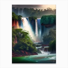 Iguazu Falls, Argentina And Brazil Realistic Photograph (1) Canvas Print
