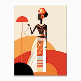 African Tribal Woman in Minimalist Harmony Canvas Print