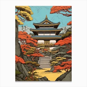 Nijo Castle, Japan Vintage Travel Art 4 Canvas Print