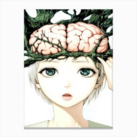 Girl With A Tree On Her Head Canvas Print