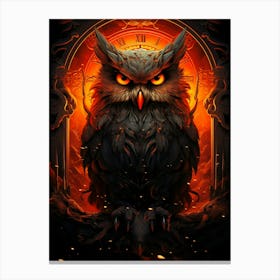 Owl In Flames Canvas Print