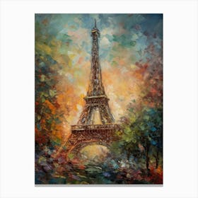 Eiffel Tower Paris France Monet Style 5 Canvas Print