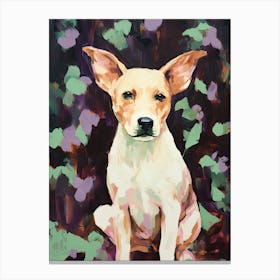 A Basenji Dog Painting, Impressionist 2 Canvas Print