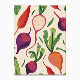 Vegetable Pattern Illustration 3 Canvas Print