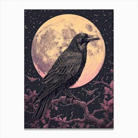 Raven In The Moonlight Canvas Print