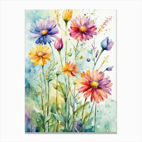 Watercolor Flowers 14 Canvas Print