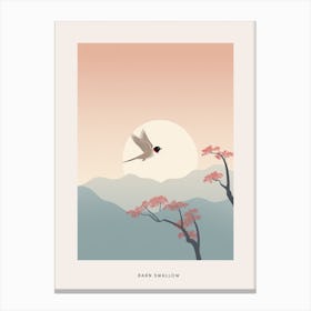 Minimalist Barn Swallow 1 Bird Poster Canvas Print