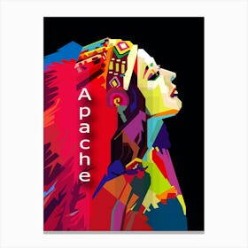 Apache Woman Pop Art WPAP Canvas Print