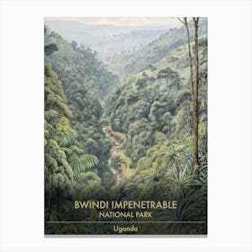 Bwindi Impenetrable National Park Uganda Watercolour 2 Canvas Print