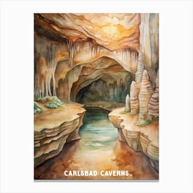 Carlsbad Caverns National Park Watercolor Painting Canvas Print