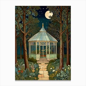 William Morris Gazebo At Night Canvas Print