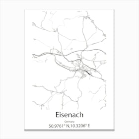 Eisenach,Germany Minimalist Map Canvas Print