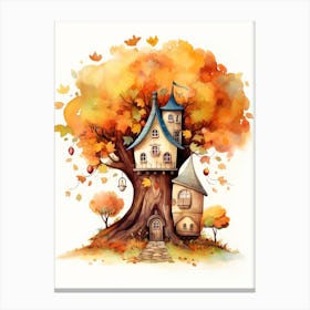 Cute Autumn Fall Scene 70 Canvas Print