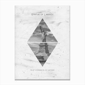 New York City Statue Of Liberty Coordinates Canvas Print