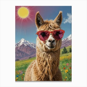 Llama In Sunglasses 3 Canvas Print