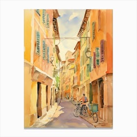 Piacenza, Italy Watercolour Streets 4 Canvas Print