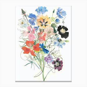 Nigella 3 Collage Flower Bouquet Canvas Print