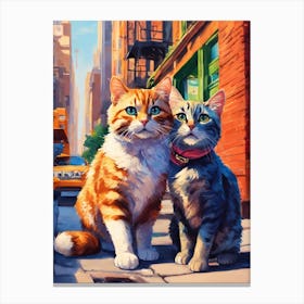 Two Cats On The Street Canvas Print