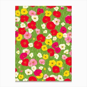 Sweet 2 Pea Repeat Retro Flower Canvas Print