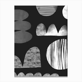 Dreamy Shapes Abstract Mono Canvas Print