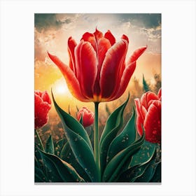 Red Tulips Canvas Print