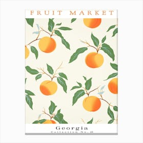 Peaches Fruit Poster Gift Georgia Market Canvas Print