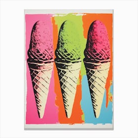 Ice Cream Cones Pop Art Retro 1 Canvas Print