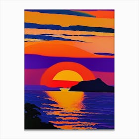 Ocean Sunset Matisse Inspired Canvas Print