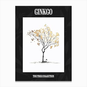 Ginkgo Tree Pixel Illustration 4 Poster Canvas Print
